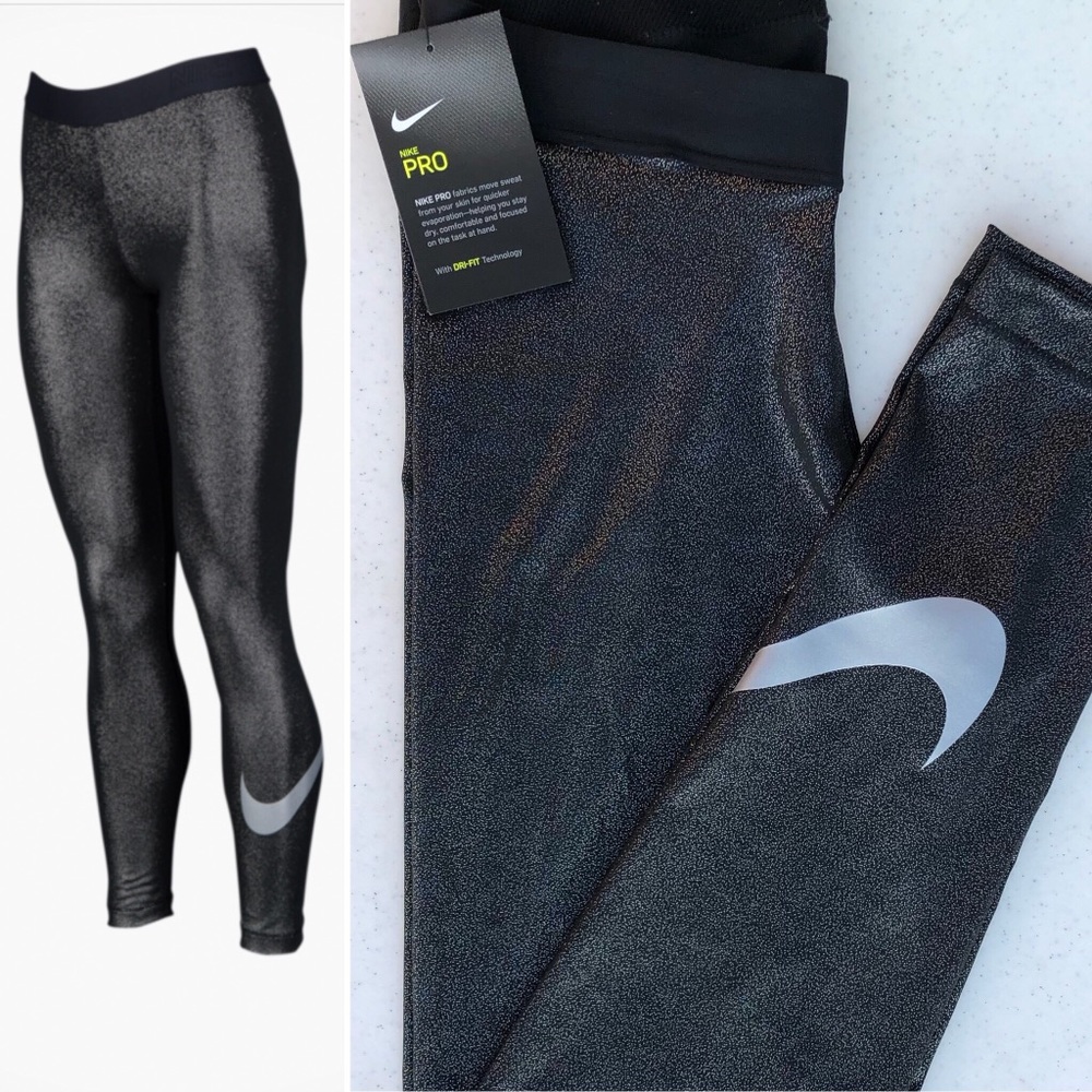 Nike Black Sparkle Leggings Sz Medium